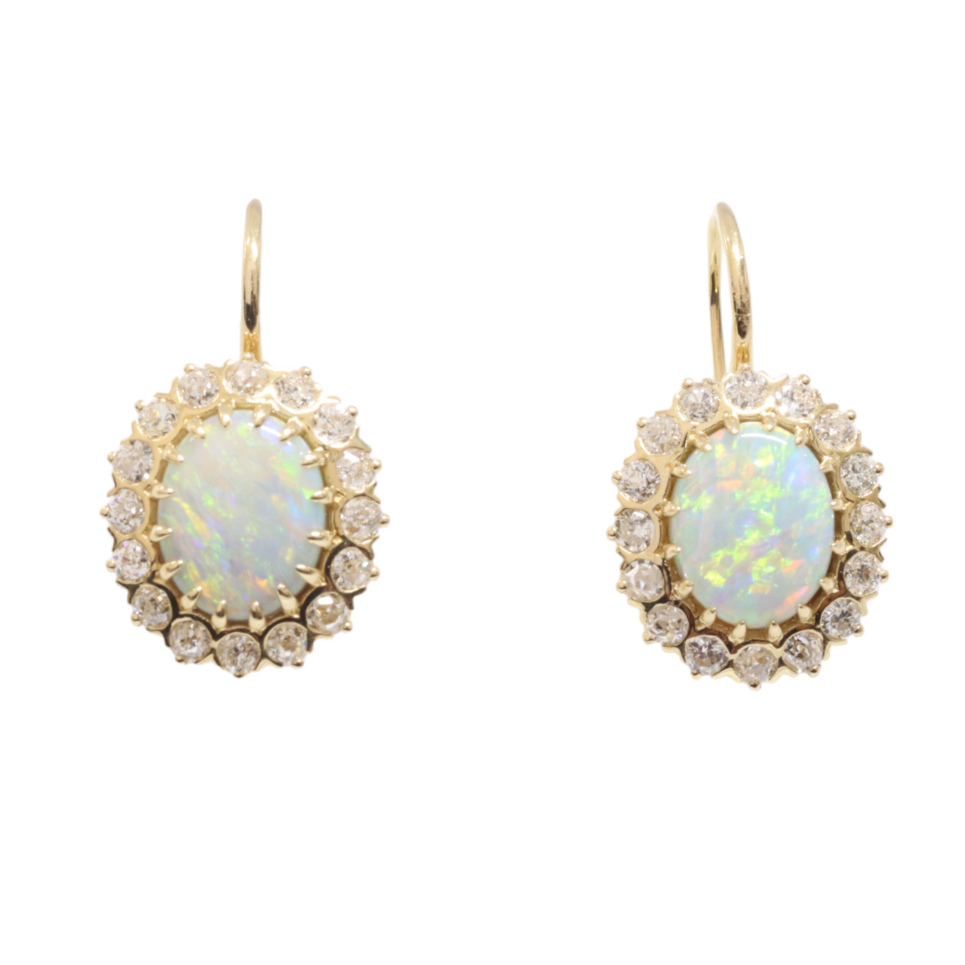 Australian Opal and Diamond Earrings