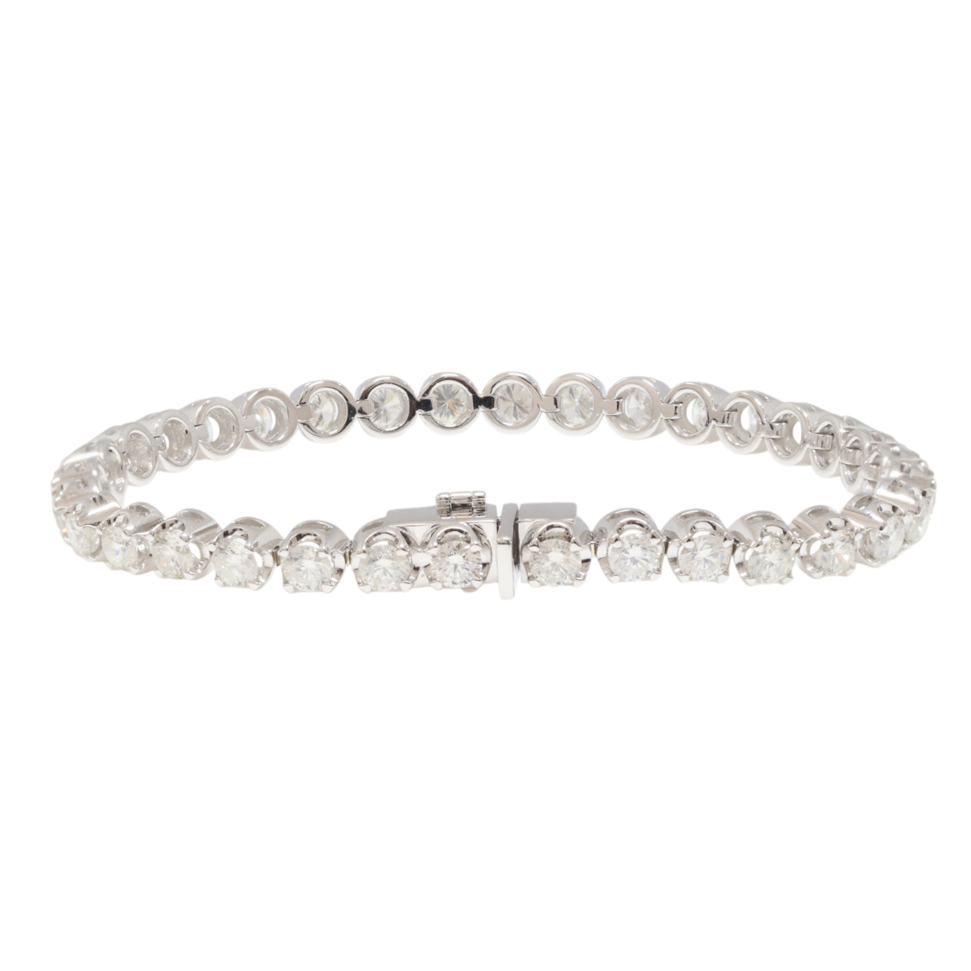 Natural Crown Set Diamond Tennis Bracelet in 18ct WG