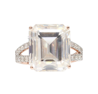 14CT Rose Gold Moissanite and Natural Diamonds engagement ring