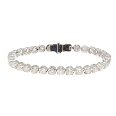 18ct White Gold Natural Diamond Tennis Bracelet