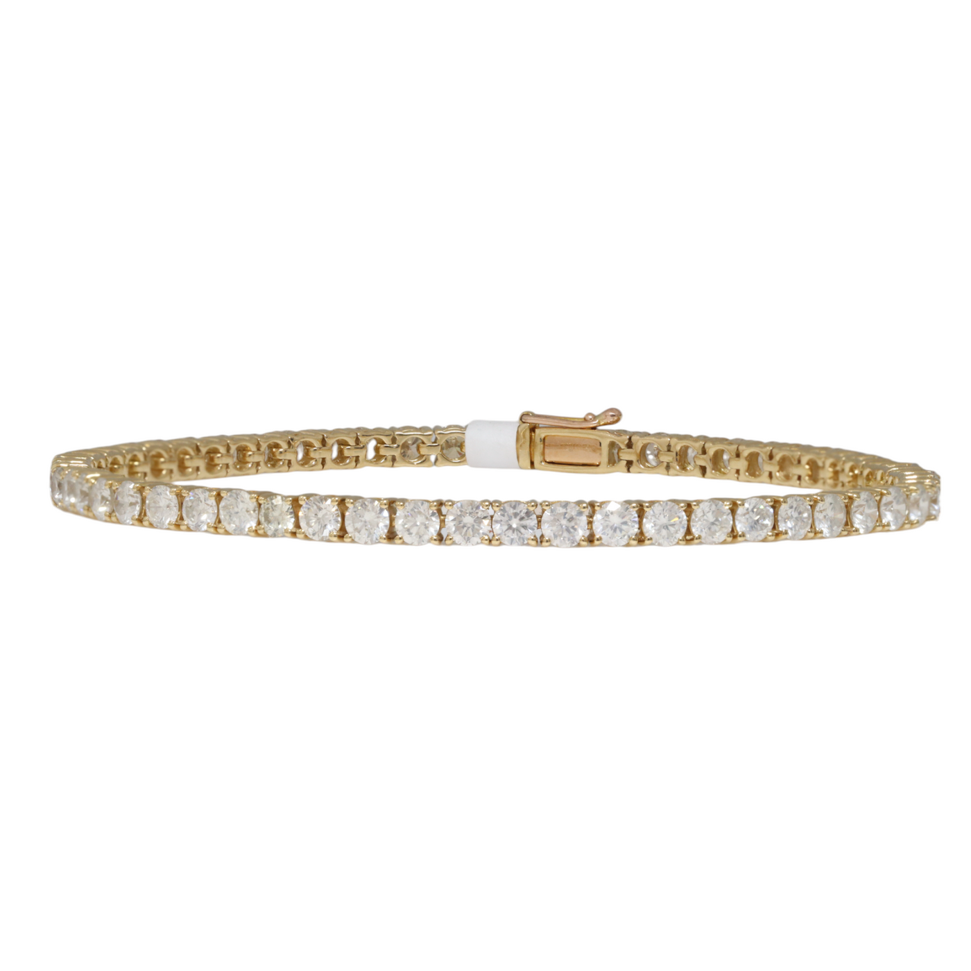 18ct YG Natural Diamond Tennis Bracelet