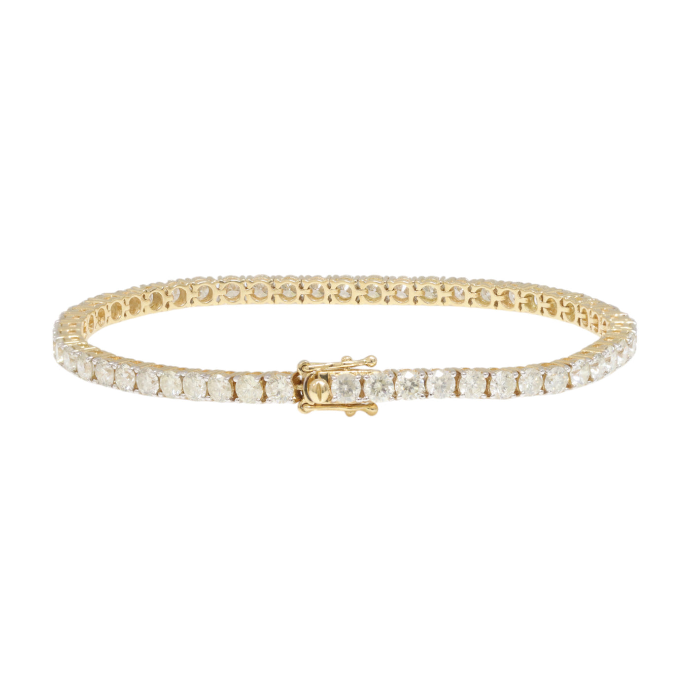 18ct YG Natural Diamond Tennis Bracelet