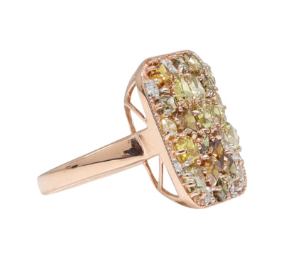 14ct Rose Gold Champagne fancy diamond ring