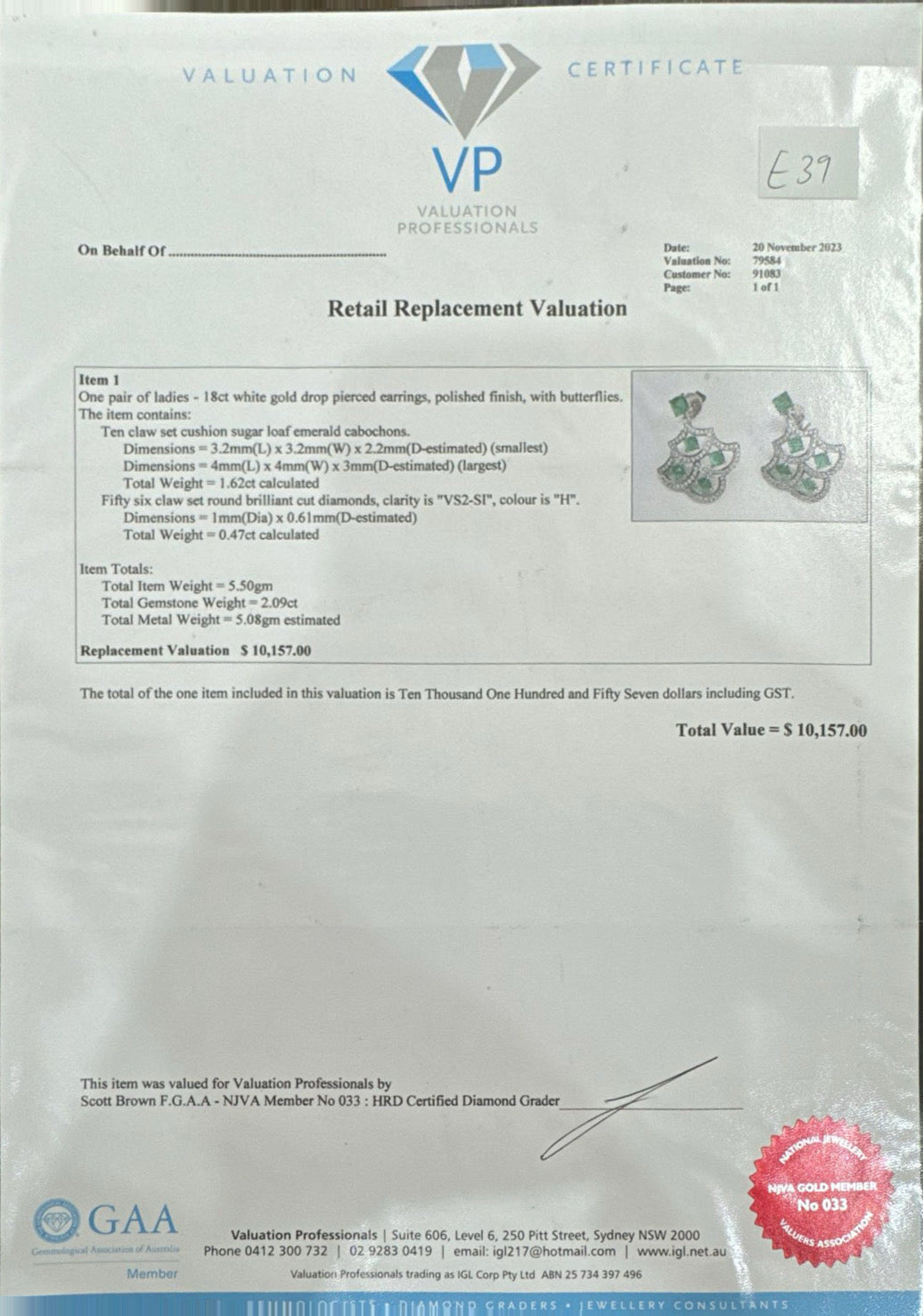 Colombian SugarLoaf Emerald and Diamond Earrings