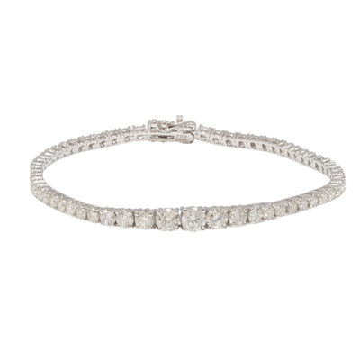 Graduating natural diamond tennis bracelet in 18ct WG