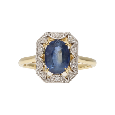 18ct Yellow Gold Sapphire and Diamond Ring