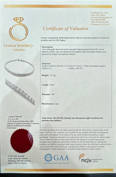 Graduating natural diamond tennis bracelet in 18ct WG