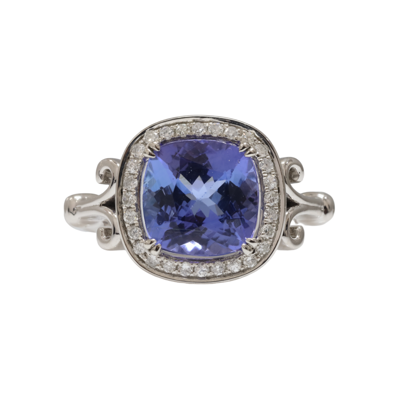 Tanzanite and Diamond Ring in Platinum