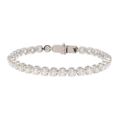 Natural Crown Set Diamond Tennis Bracelet in 18ct WG