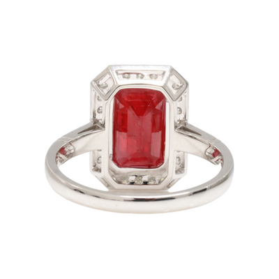 Ruby and Diamonds in Platinum Ring