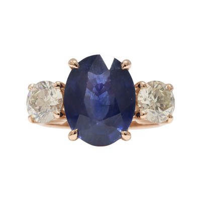 Ceylon Sapphire and Diamonds in 18ct Rose Gold