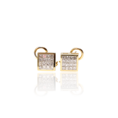 14ct Yellow Gold Diamond Earrings
