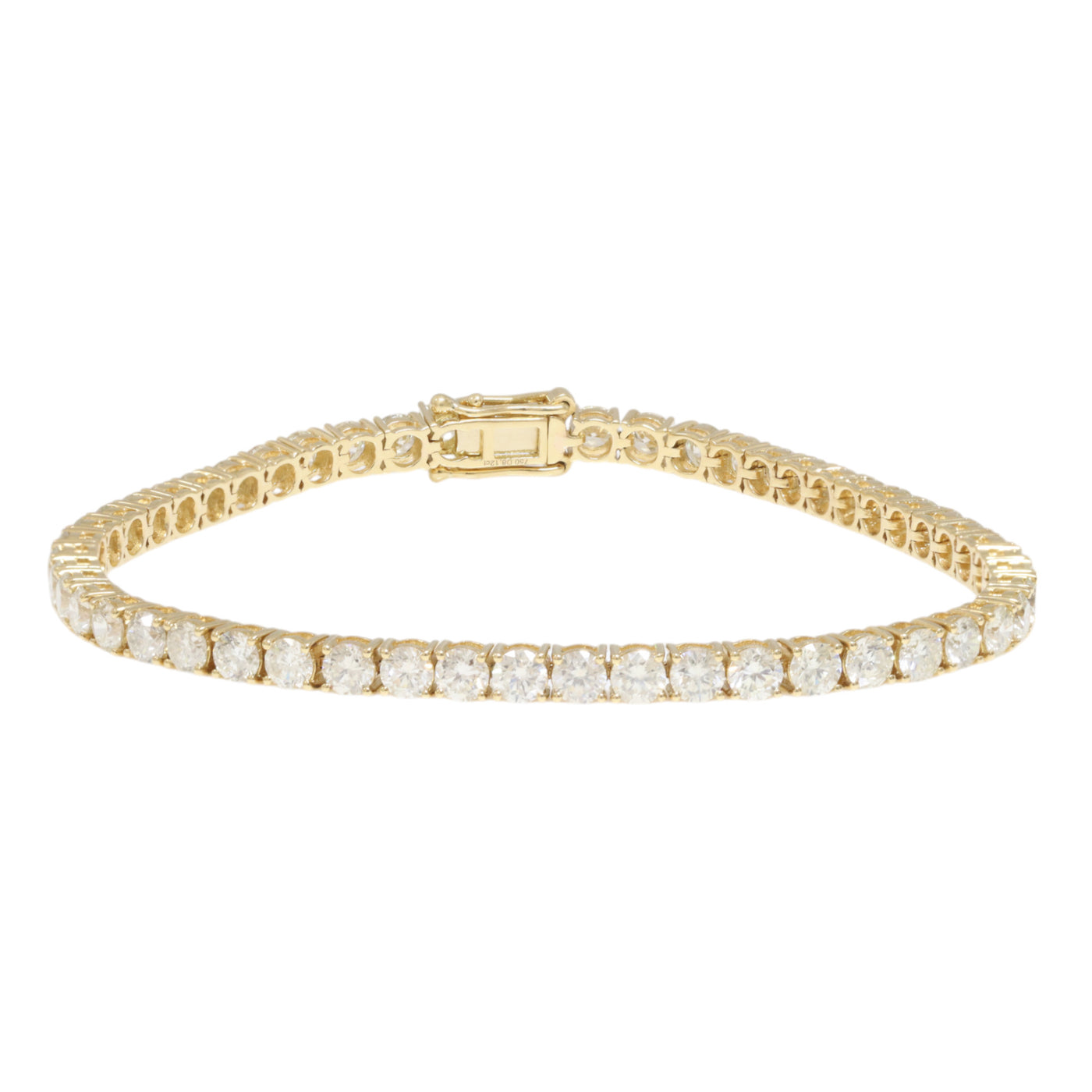 18ct YG Natural Diamond Tennis Bracelet