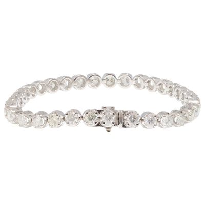 18ct White Gold Natural Diamond Tennis Bracelet