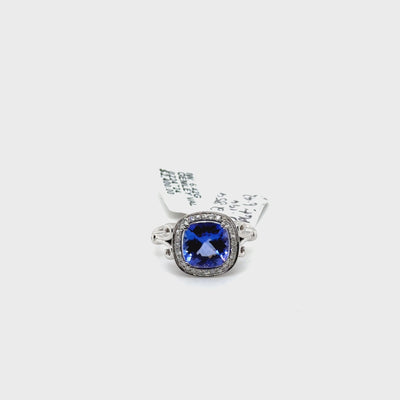 Tanzanite and Diamond Ring in Platinum