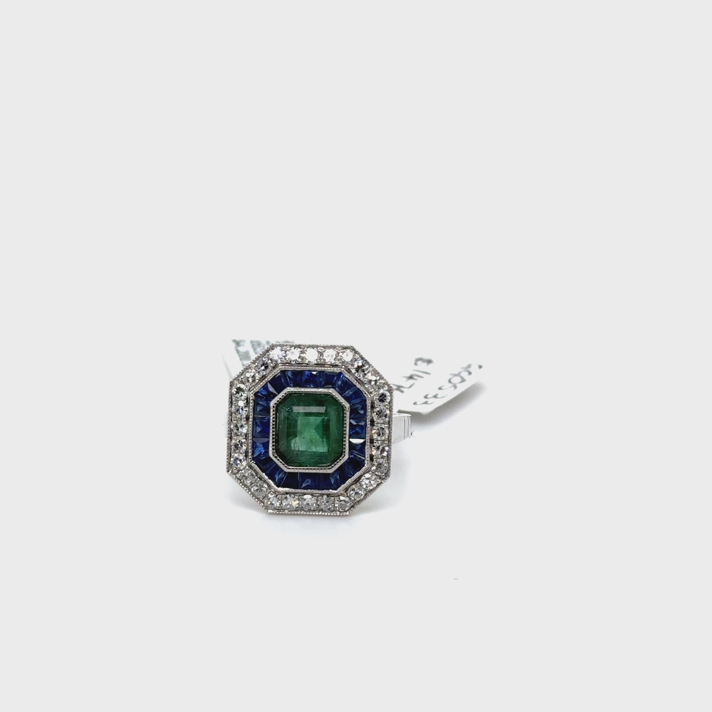 Zambian Emerald , Sapphires and Diamonds in Platinum