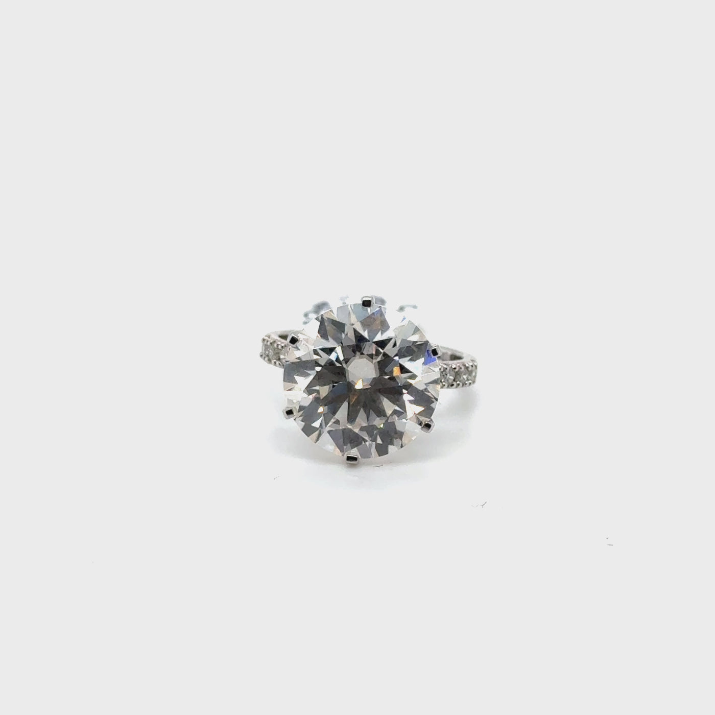 14ct WG Moissanite and Diamond Ring