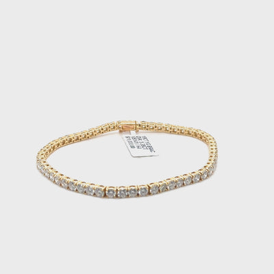 5.38ct YG Diamond tennis bracelet in 18ct