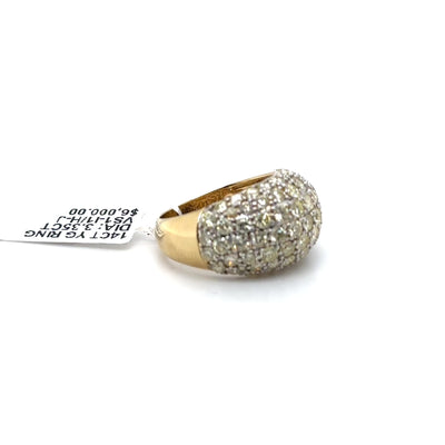 14ct YG Diamond Dome Ring