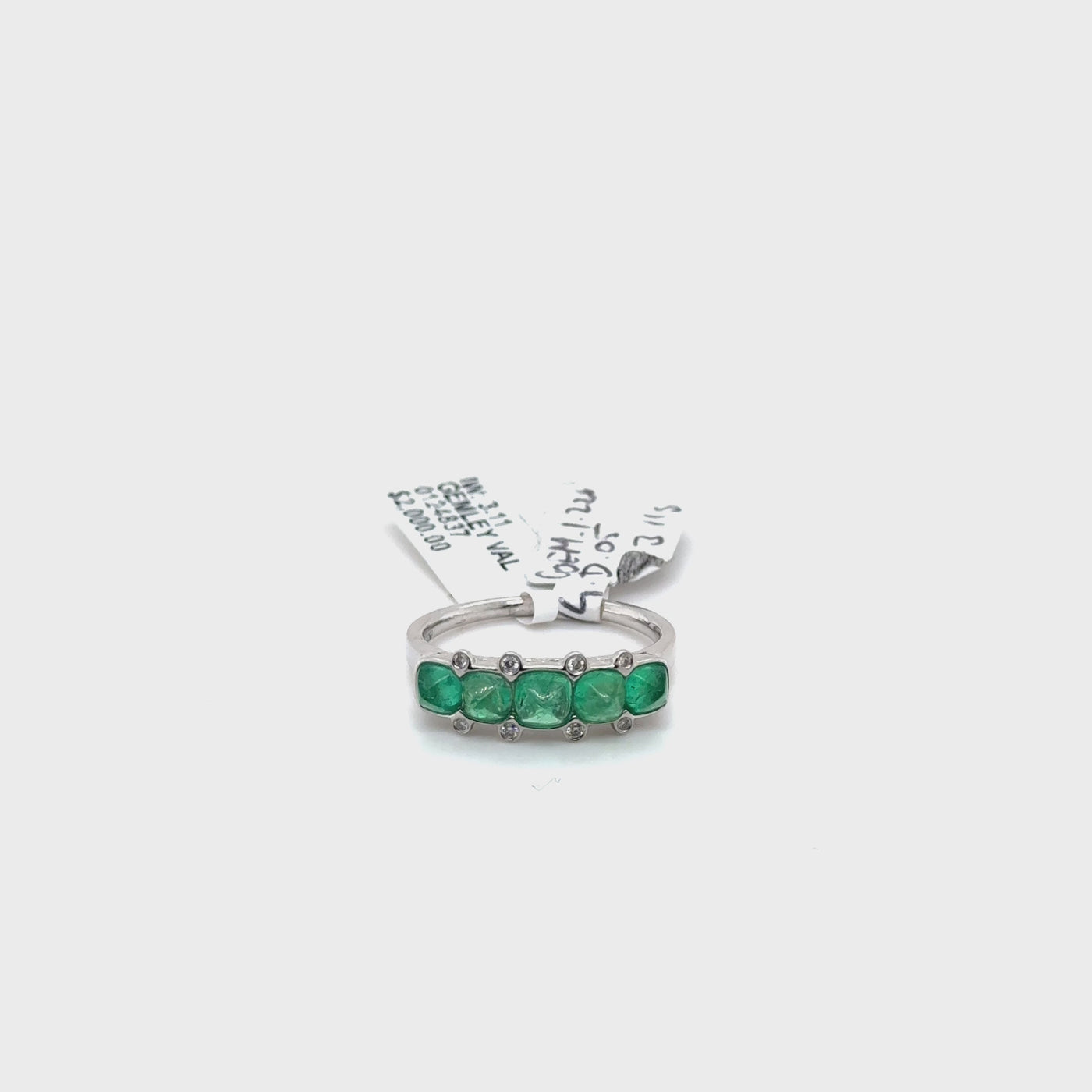 Colombian Sugarloaf Emeralds and Diamonds in Platinum