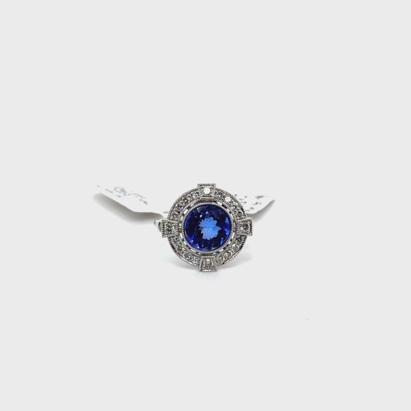 Tanzanite and Diamond Ring in Platinum