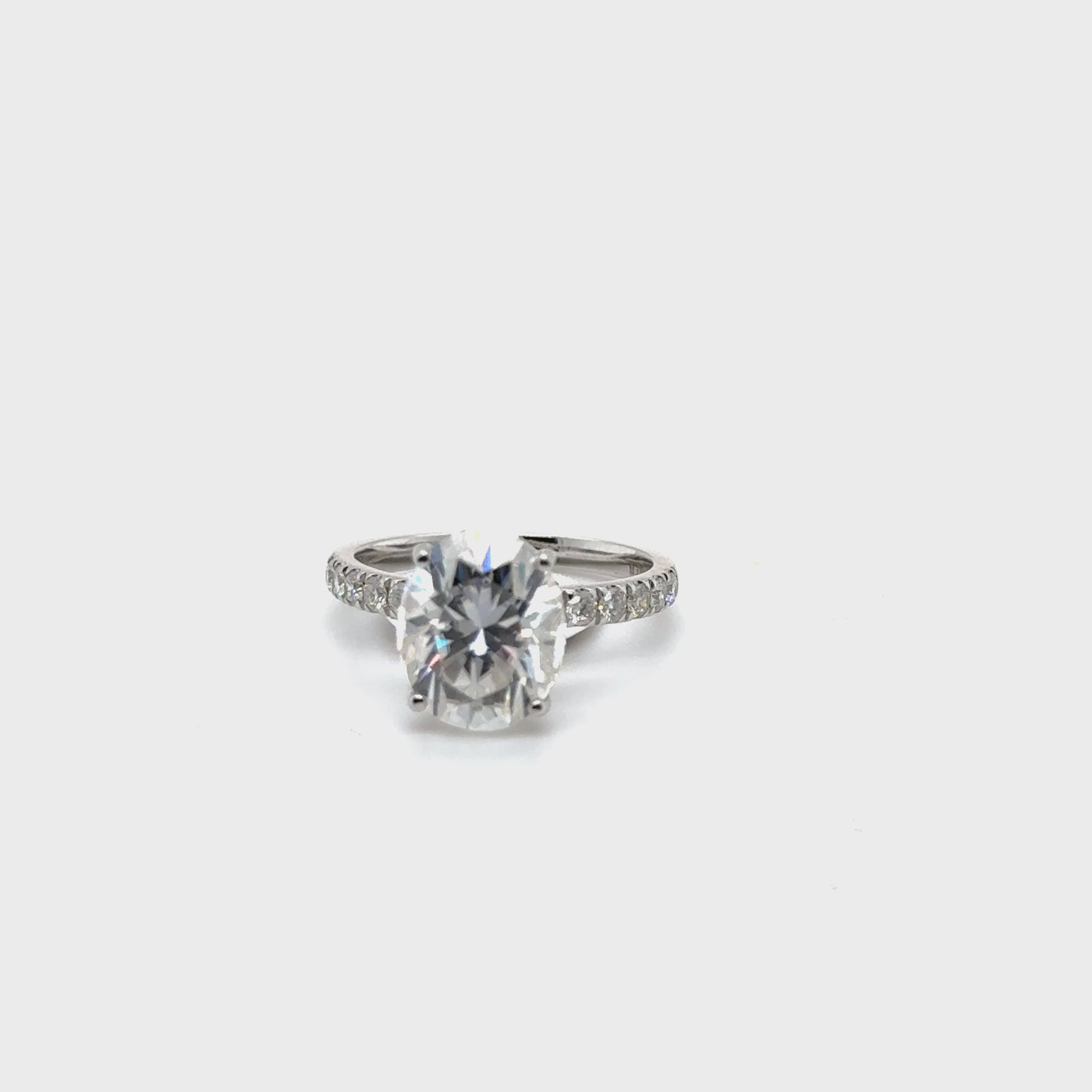 14ct WG Moissanite and Natural Diamond Ring