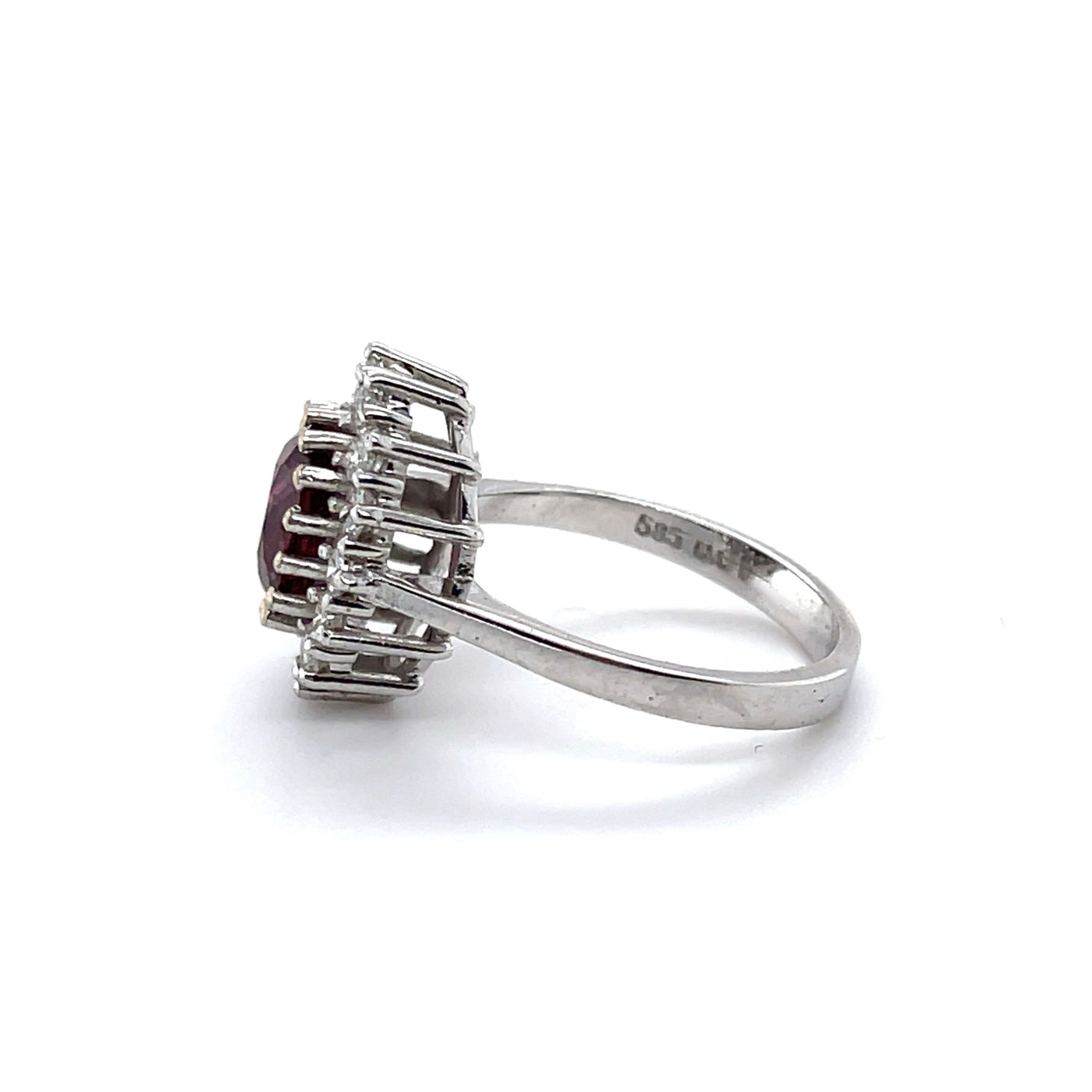 14CT White Gold Ruby and Diamond Ring