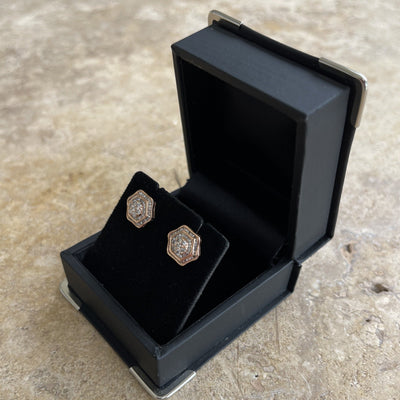 18CT Rose Gold Diamond Stud earrings