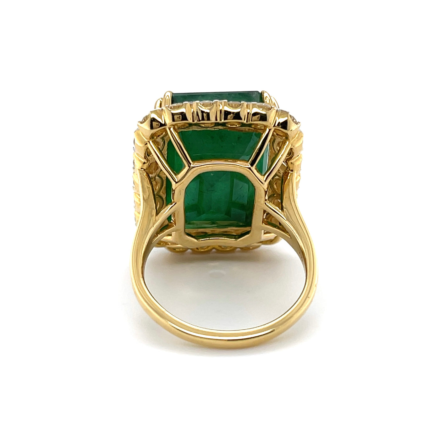 18CT Yellow Gold Emerald and Diamond Ring