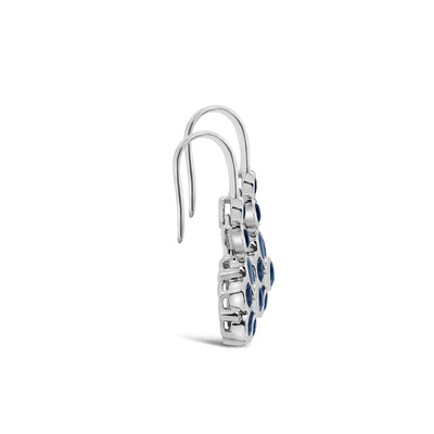 18CT White Gold Sapphire and Diamond Earrings