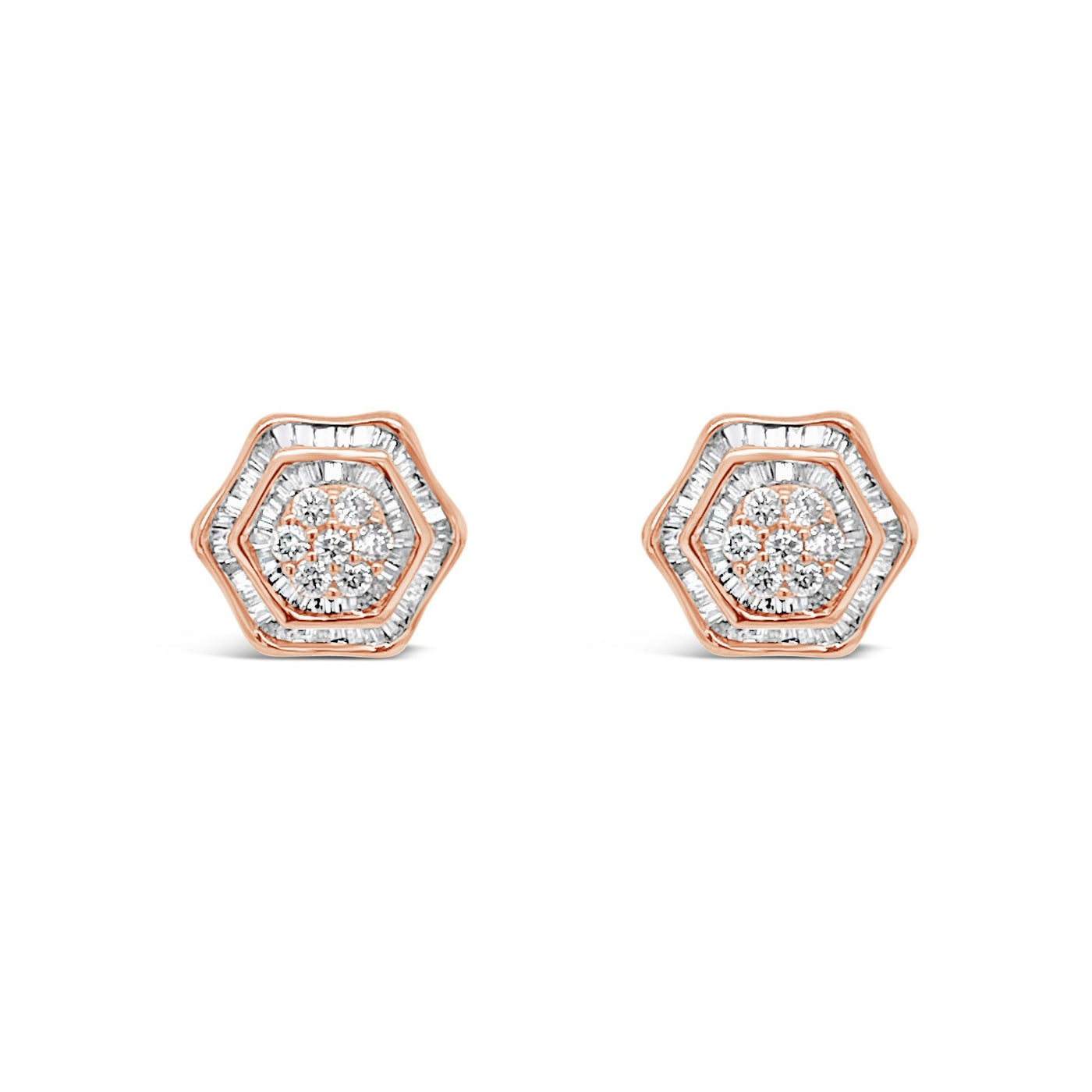 18CT Rose Gold Diamond Stud earrings