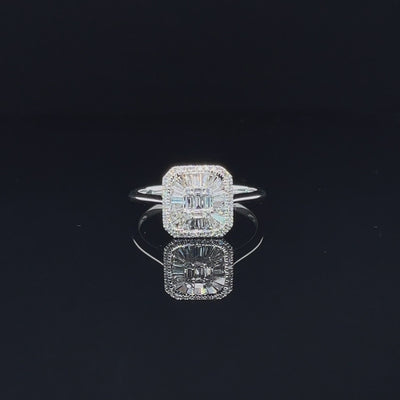 'katarina' 18ct white gold diamond cluster ring