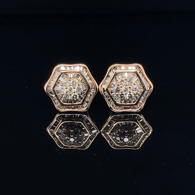 18CT Rose Gold Diamond Stud earrings