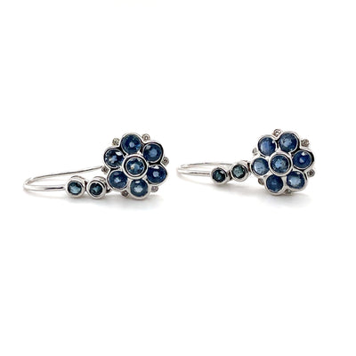 18CT White Gold Sapphire and Diamond Earrings