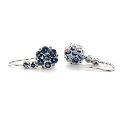 18CT White Gold Sapphire and Diamond Earrings