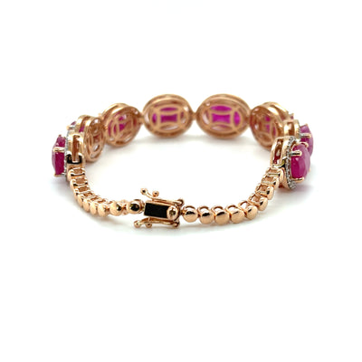 Ruby and Diamond bracelet in 14ct Rose gold