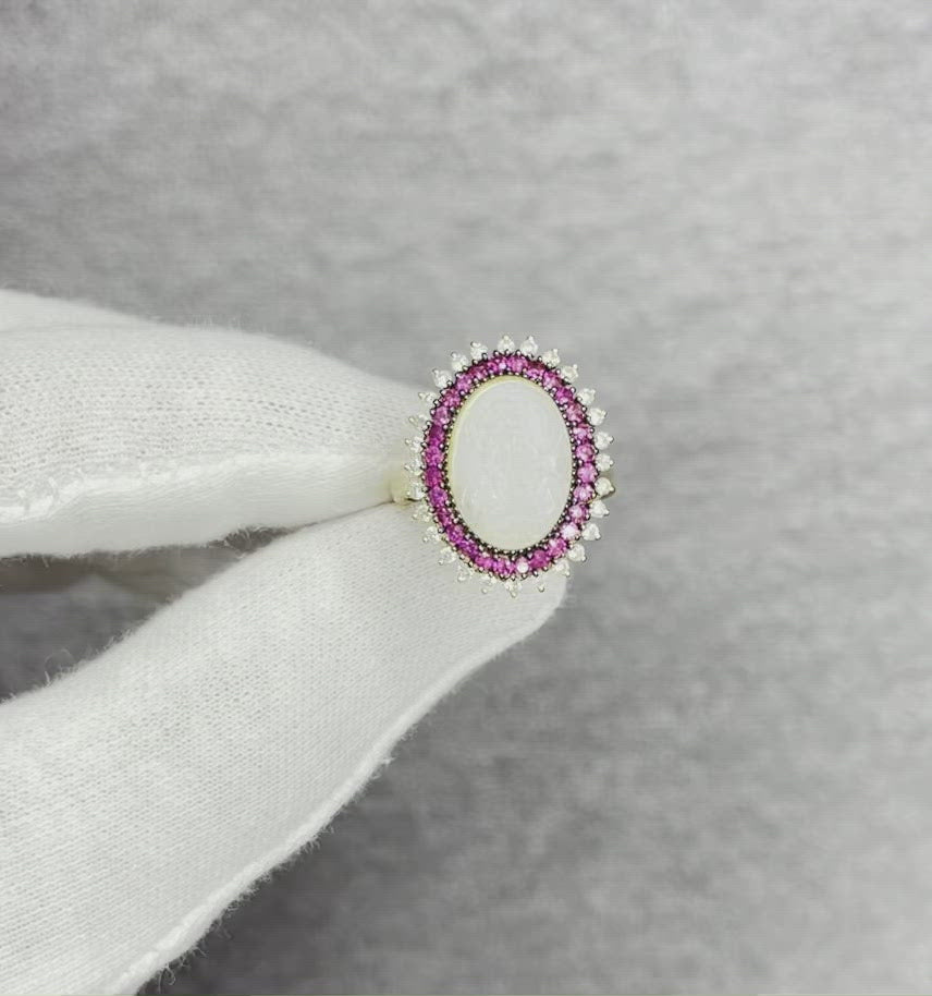 18CT Yellow Gold Ruby and Diamond Ring